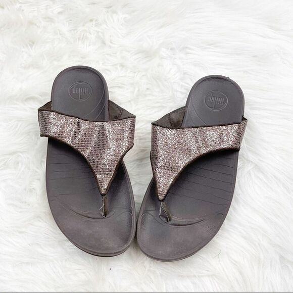 Fitflop Lulu Superglitz Glitter Wedge Sandals - Picture 4 of 9